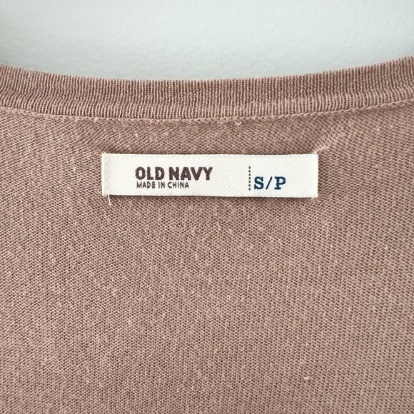 Old Navy Brown Lightweight Deep V-Neck Beaded Long Sleeve‎ Sweater - Picture 6 of 7